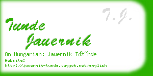 tunde jauernik business card